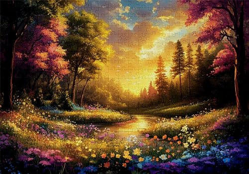 Puzzle 4000 Teile Wald Puzzle Erwachsene Anspruchsvol Impossible Rätsel Blumen 141x87cm DIY Classic Holz Jigsaw für Erwachsene und Kinder ab 14 Jahren, Verfügbar Als Geschenke für Frauen Männer C-635 von Jaalinng