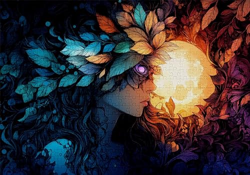 Puzzle 500 Teile Abstrakt Puzzle Erwachsene Anspruchsvol Impossible Rätsel Frau 52x38cm DIY Classic Holz Jigsaw für Erwachsene und Kinder ab 14 Jahren, Verfügbar Als Geschenke für Frauen Männer C-949 von Jaalinng
