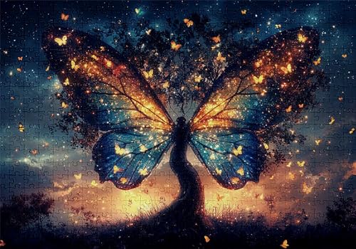 Puzzle 500 Teile Abstrakt Puzzle Erwachsene Anspruchsvol Impossible Rätsel Schmetterling 52x38cm DIY Classic Holz Jigsaw für Erwachsene und Kinder ab 14 Jahren, Auch Geschenke für Frauen Männer C-343 von Jaalinng
