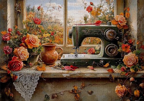 Puzzle 500 Teile Blumen Puzzle Erwachsene Anspruchsvol Impossible Rätsel Nähmaschine 52x38cm DIY Kit Classic Holz Jigsaw für Erwachsene und Kinder ab 14 Jahren, Auch Geschenke für Frauen Männer C-792 Puzzle 500 Teile Blumen Puzzle Erwachsene Anspruchsvol Impossible Rätsel Nähmaschine 52x38cm DIY Kit Classic Holz Jigsaw für Erwachsene und Kinder ab 14 Jahren, Auch Geschenke für Frauen Männer C-792 von Jaalinng