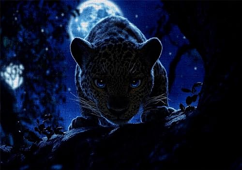 Puzzle 500 Teile Leopard Puzzle Erwachsene Anspruchsvol Impossible Rätsel Wald 52x38cm Diy Kit Classic Holz jigsaw für Erwachsene und Kinder ab 14 Jahren,Verfügbar Als Geschenke für Frauen Männer C-85 von Jaalinng