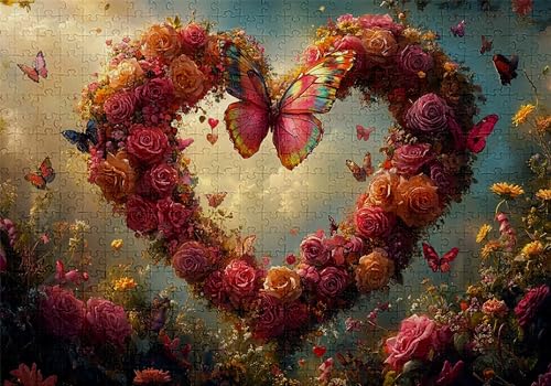 Puzzle 500 Teile Schmetterling Puzzle Erwachsene Anspruchsvol Impossible Rätsel Rose 52x38cm DIY Kit Classic Holz Jigsaw für Erwachsene und Kinder ab 14 Jahren, Auch Geschenke für Frauen Männer C-466 Puzzle 500 Teile Schmetterling Puzzle Erwachsene Anspruchsvol Impossible Rätsel Rose 52x38cm DIY Kit Classic Holz Jigsaw für Erwachsene und Kinder ab 14 Jahren, Auch Geschenke für Frauen Männer C-466 von Jaalinng