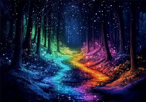 Puzzle 500 Teile Wald Puzzle Erwachsene Anspruchsvol Impossible Rätsel Bach 52x38cm Diy Kit Classic Holz jigsaw für Erwachsene und Kinder ab 14 Jahren, Auch Verfügbar Geschenke für Frauen Männer C-478 von Jaalinng