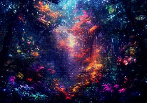 Puzzle 500 Teile Wald Puzzle Erwachsene Anspruchsvol Impossible Rätsel Fantasie 52x38cm DIY Classic Holz Jigsaw für Erwachsene und Kinder ab 14 Jahren, Verfügbar Als Geschenke für Frauen Männer C-565 von Jaalinng