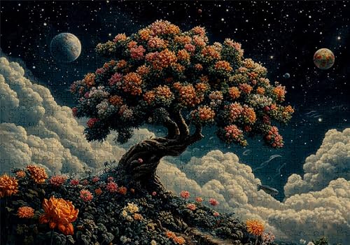 Puzzle 5000 Teile Abstrakt Puzzle Erwachsene Anspruchsvol Impossible Rätsel Blumenbaum 156x105cm DIY Classic Holz Jigsaw für Erwachsene und Kinder ab 14 Jahren, Auch Geschenke für Frauen Männer C-73 von Jaalinng
