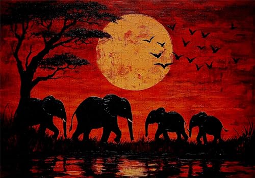 Puzzle 5000 Teile Elefant Puzzle Erwachsene Anspruchsvol Impossible Rätsel Vogel 156x105cm DIY Kit Classic Holz Jigsaw für Erwachsene und Kinder ab 14 Jahren, Auch Geschenke für Frauen Männer C-498 von Jaalinng