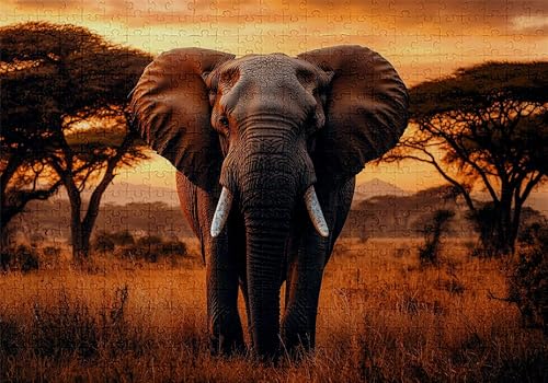 Puzzle 5000 Teile Elefant Puzzle Erwachsene Anspruchsvol Impossible Rätsel Wiese 156x105cm DIY Kit Classic Holz Jigsaw für Erwachsene und Kinder ab 14 Jahren, Auch Geschenke für Frauen Männer C-200 von Jaalinng