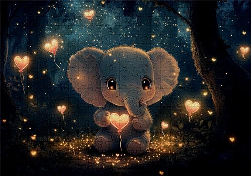 Puzzle 5000 Teile Elefantenbaby Puzzle Erwachsene Anspruchsvol Impossible Rätsel Wald 156x105cm DIY Classic Holz Jigsaw für Erwachsene und Kinder ab 14 Jahren, Auch Geschenke für Frauen Männer C-675 von Jaalinng