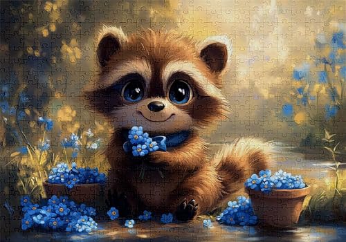 Puzzle 5000 Teile Karikatur Puzzle Erwachsene Anspruchsvol Impossible Rätsel Waschbär 156x105cm DIY Classic Holz Jigsaw für Erwachsene und Kinder ab 14 Jahren, Auch Geschenke für Frauen Männer C-433 von Jaalinng