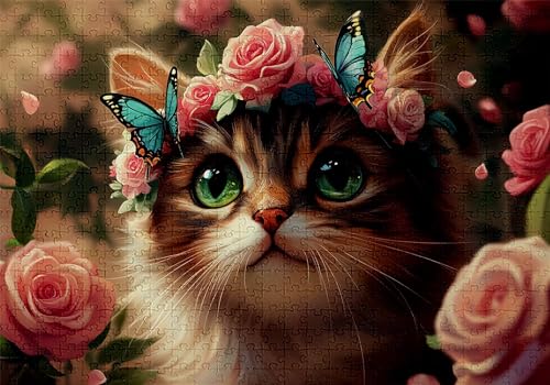 Puzzle 5000 Teile Katze Puzzle Erwachsene Anspruchsvol Impossible Rätsel Blumen 156x105cm Diy Kit Classic Holz jigsaw für Erwachsene und Kinder ab 14 Jahren, Auch Als Geschenke für Frauen Männer C-176 von Jaalinng