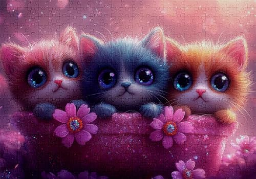 Puzzle 5000 Teile Katze Puzzle Erwachsene Anspruchsvol Impossible Rätsel Blumen 156x105cm Diy Kit Classic Holz jigsaw für Erwachsene und Kinder ab 14 Jahren, Auch Als Geschenke für Frauen Männer C-282 von Jaalinng