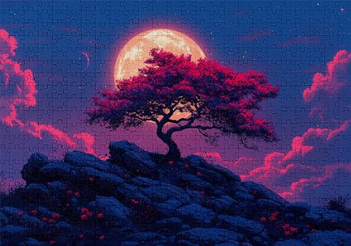 Puzzle 5000 Teile Mond Puzzle Erwachsene Anspruchsvol Impossible Rätsel Baum 156x105cm DIY Classic Holz Jigsaw für Erwachsene und Kinder ab 14 Jahren, Verfügbar Als Geschenke für Frauen Männer C-166 von Jaalinng
