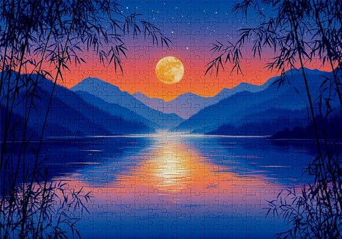 Puzzle 5000 Teile Mond Puzzle Erwachsene Anspruchsvol Impossible Rätsel See 156x105cm Diy Kit Classic Holz jigsaw für Erwachsene und Kinder ab 14 Jahren,Verfügbar Als Geschenke für Frauen Männer C-279 von Jaalinng
