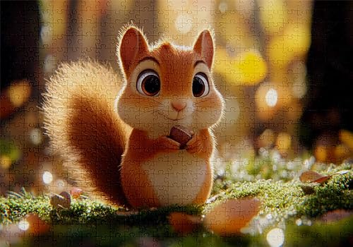 Puzzle 5000 Teile Niedlich Puzzle Erwachsene Anspruchsvol Impossible Rätsel Eichhörnchen 156x105cm DIY Classic Holz Jigsaw für Erwachsene und Kinder ab 14 Jahren, Auch Geschenke Frauen Männer C-110 von Jaalinng