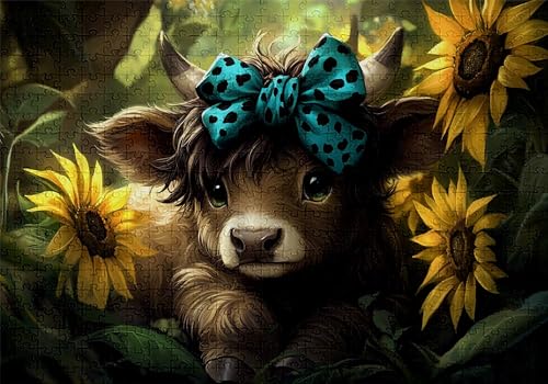 Puzzle 5000 Teile Ochse Puzzle Erwachsene Anspruchsvol Impossible Rätsel Sonnenblume 156x105cm Diy Kit Classic Holz jigsaw für Erwachsene und Kinder ab 14 Jahren,Auch Geschenke für Frauen Männer C-670 von Jaalinng