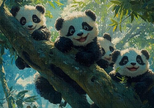 Puzzle 5000 Teile Panda Puzzle Erwachsene Anspruchsvol Impossible Rätsel Niedlich 156x105cm DIY Kit Classic Holz Jigsaw für Erwachsene und Kinder ab 14 Jahren, Auch Geschenke für Frauen Männer C-460 von Jaalinng