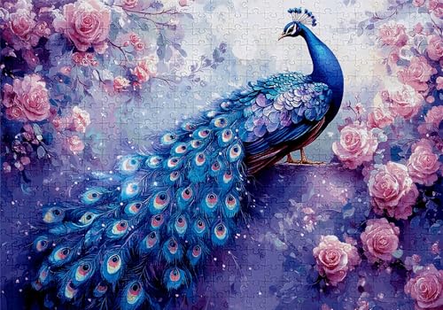 Puzzle 5000 Teile Pfau Puzzle Erwachsene Anspruchsvol Impossible Rätsel Blumen 156x105cm Diy Classic Holz jigsaw für Erwachsene und Kinder ab 14 Jahren, Verfügbar Als Geschenke für Frauen Männer C-627 von Jaalinng