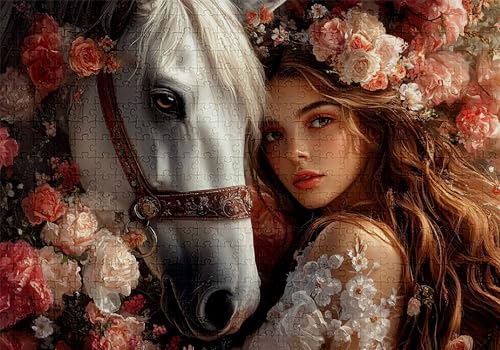 Puzzle 5000 Teile Pferd Puzzle Erwachsene Anspruchsvol Impossible Rätsel Frau 156x105cm DIY Classic Holz Jigsaw für Erwachsene und Kinder ab 14 Jahren, Verfügbar Als Geschenke für Frauen Männer C-61 von Jaalinng