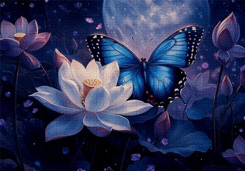 Puzzle 5000 Teile Schmetterling Puzzle Erwachsene Anspruchsvol Impossible Rätsel Lotus 156x105cm DIY Classic Holz Jigsaw für Erwachsene und Kinder ab 14 Jahren, Auch Geschenke für Frauen Männer C-36 von Jaalinng