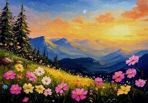 Puzzle 5000 Teile Sonnenuntergang Puzzle Erwachsene Anspruchsvol Impossible Rätsel Landschaft DIY Classic Jigsaw 156x105cm für Erwachsene und Kinder ab 14 Jahren, Auch Geschenke Frauen Männer C-384 von Jaalinng