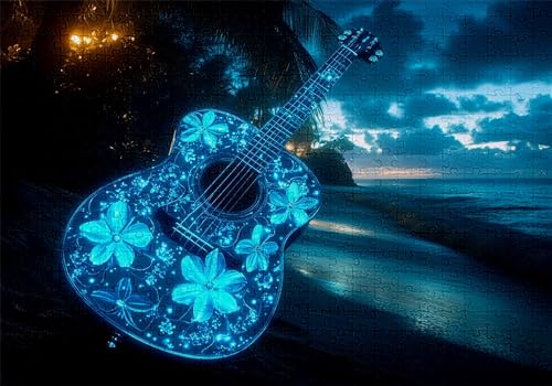 Puzzle 5000 Teile Strand Puzzle Erwachsene Anspruchsvol Impossible Rätsel Gitarre 156x105cm DIY Kit Classic Holz Jigsaw für Erwachsene und Kinder ab 14 Jahren, Auch Geschenke für Frauen Männer C-559 von Jaalinng