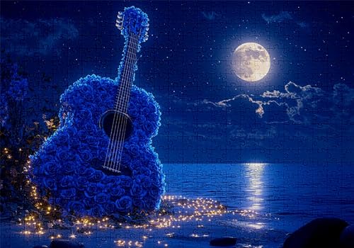 Puzzle 5000 Teile Strand Puzzle Erwachsene Anspruchsvol Impossible Rätsel Gitarre 156x105cm DIY Kit Classic Holz Jigsaw für Erwachsene und Kinder ab 14 Jahren, Auch Geschenke für Frauen Männer C-601 von Jaalinng