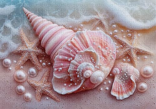Puzzle 5000 Teile Strand Puzzle Erwachsene Anspruchsvol Impossible Rätsel Muschel 156x105cm DIY Kit Classic Holz Jigsaw für Erwachsene und Kinder ab 14 Jahren, Auch Geschenke für Frauen Männer C-60 von Jaalinng