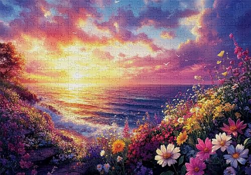 Puzzle 5000 Teile Strand Puzzle Erwachsene Anspruchsvol Impossible Rätsel Sonnenuntergang 156x105cm DIY Classic Holz Jigsaw für Erwachsene und Kinder ab 14 Jahren, Auch Geschenke Frauen Männer C-362 von Jaalinng