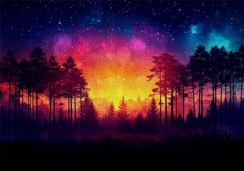 Puzzle 5000 Teile Wald Puzzle Erwachsene Anspruchsvol Impossible Rätsel Sternenhimmel 156x105cm DIY Classic Holz Jigsaw für Erwachsene und Kinder ab 14 Jahren, Auch Geschenke für Frauen Männer C-452 von Jaalinng