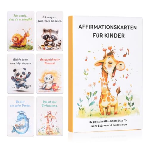 32 Stück Affirmationskarten Kinder,Gefühlskarten für Kinder,Achtsamkeitskarten,Mutmachkarten,Positives Denken, Blanko zum Beschreiben der Rückseite,Kindergarten, Schulstart und Alltag Geschenk 32 Stück Affirmationskarten Kinder,Gefühlskarten für Kinder,Achtsamkeitskarten,Mutmachkarten,Positives Denken, Blanko zum Beschreiben der Rückseite,Kindergarten, Schulstart und Alltag Geschenk von Jaarssho