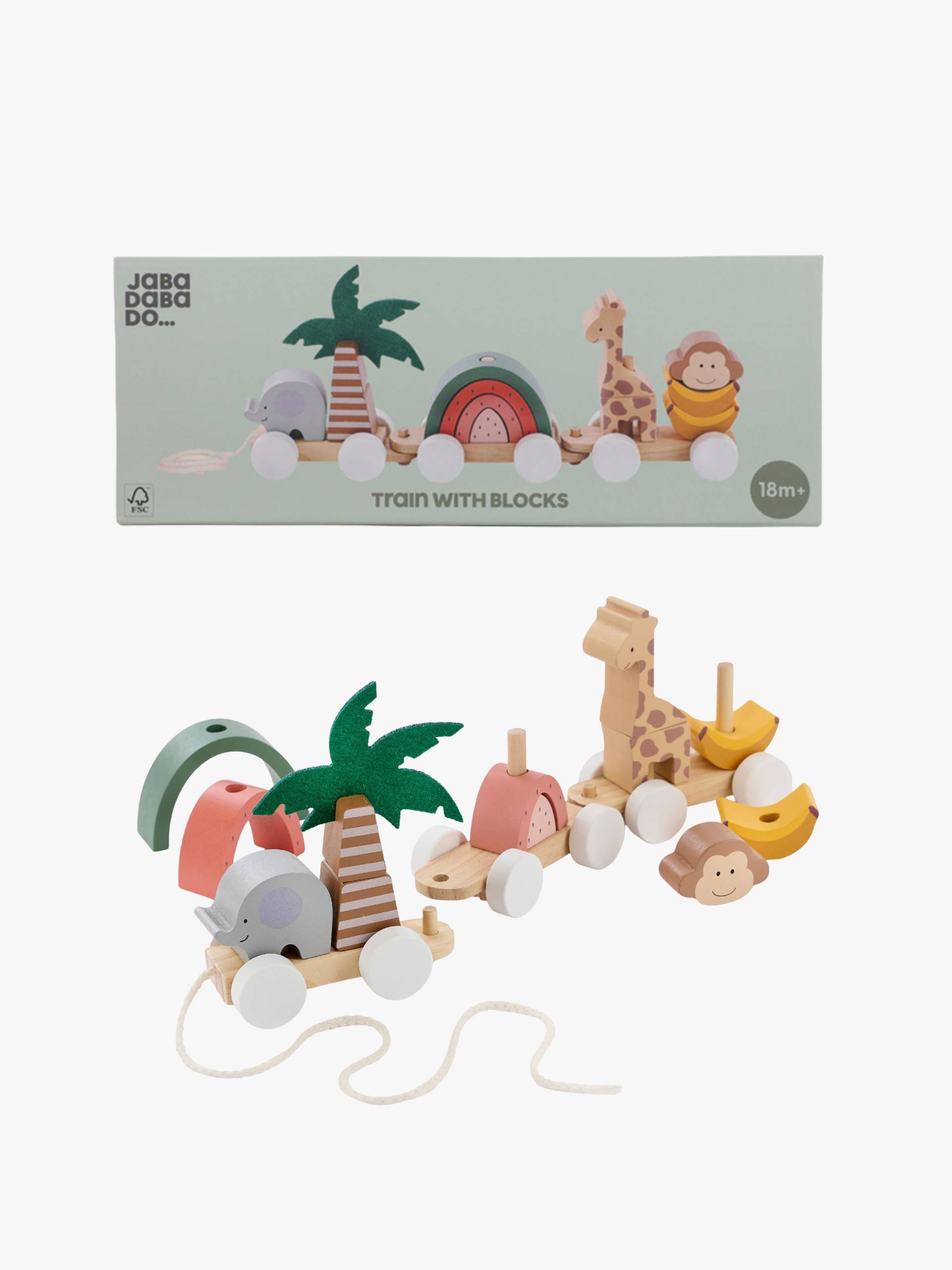 Jabadabado Zug Mit Bauklötzen Safari, Babyspielzeug Jabadabado Zug Mit Bauklötzen Safari, Babyspielzeug von Jabadabado