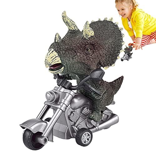 Jacekee Dinosaurier-Reiter-Spielzeug - Dinosaurier-reitendes Motorrad-Modell - Tyrannosaurus Rex oder Triceratops Reibungsbetriebenes Motorradspiel Geschenke für Kinder Modell lustig von Jacekee