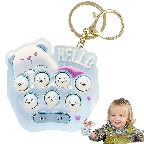 Jacekee Push Light Up-Spiel, Squeeze Pop Schlüsselanhänger-Spiel, Mini-Handheld-Push-Spielzeug in Bärenform, Pop-Fidget-Spielspielzeug, -Gopher-Spiel zur Linderung von Teenagern von Jacekee