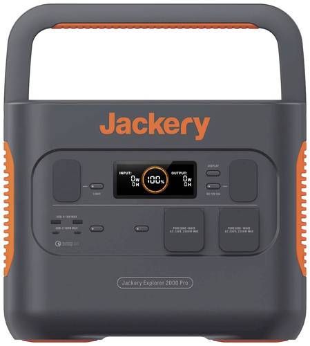 Jackery Explorer 2000 Pro Powerstation Li-Ion Schwarz, Orange mit Laderegler von Jackery
