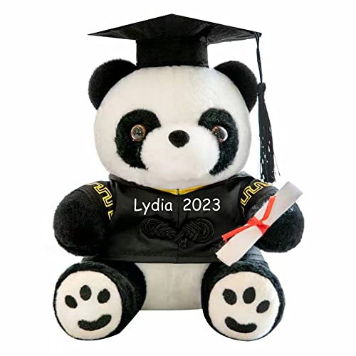 Jacklin F Personalisierte Graduation Teddybär, Graduation Panda Plüsch Klasse 2023, Graduation Geschenke Plüschbär Plüschpuppe für High School/College/Master/Kindergarten von Jacklin F