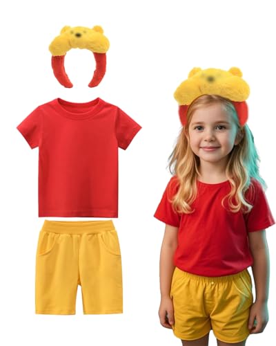 3-teiliges gelbes Bärenkostüm-Set – Hemd, Hose und Ohren-Stirnband, Kinder, Cartoon-Tierbär, Cosplay, Kostüm, Halloween, Verkleidung 3-teiliges gelbes Bärenkostüm-Set – Hemd, Hose und Ohren-Stirnband, Kinder, Cartoon-Tierbär, Cosplay, Kostüm, Halloween, Verkleidung von Jackolume