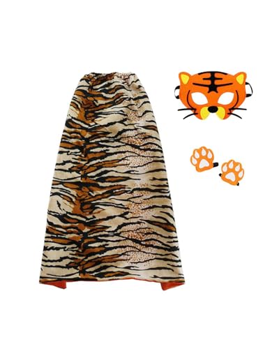 4-teiliges Tier-Tiger-Kostüm, Tigerumhang, Maske und Pfoten, König des Dschungels, Cosplay-Umhang, Weltbuchtag, Kostüme, Halloween, Verkleiden für Kinder 4-teiliges Tier-Tiger-Kostüm, Tigerumhang, Maske und Pfoten, König des Dschungels, Cosplay-Umhang, Weltbuchtag, Kostüme, Halloween, Verkleiden für Kinder von Jackolume