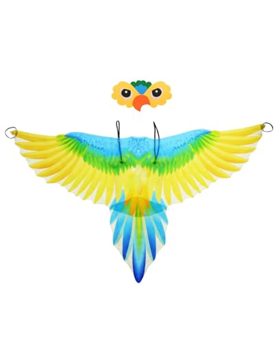 Buntes Halloween-Kostüm für Kinder, Papageien-Schal, Flügel, Umhang mit Maske, fliegendem Tier, Dschungel, Partyzubehör Buntes Halloween-Kostüm für Kinder, Papageien-Schal, Flügel, Umhang mit Maske, fliegendem Tier, Dschungel, Partyzubehör von Jackolume