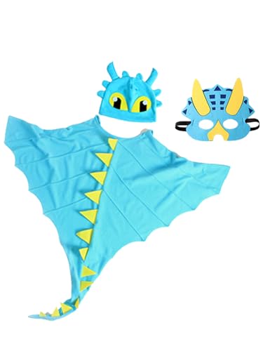 Dinosaurier-Umhang, Dinosaurier-Umhang, Halloween, Kinder-Drachen-Kostüm, Verkleidung mit Maske, Hut, T-Rex, Karneval, Party, Verkleidung für Halloween, 3-teilig Dinosaurier-Umhang, Dinosaurier-Umhang, Halloween, Kinder-Drachen-Kostüm, Verkleidung mit Maske, Hut, T-Rex, Karneval, Party, Verkleidung für Halloween, 3-teilig von Jackolume