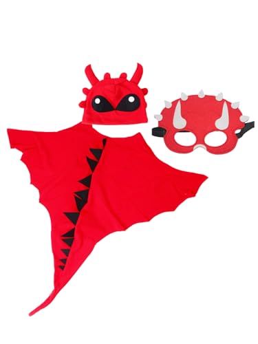 Dinosaurier-Umhang, Dinosaurier-Umhang, Halloween, Kinder-Drachen-Kostüm, Verkleidung mit Maske, Hut, T-Rex, Karneval, Party, Verkleidung für Halloween, 3-teilig Dinosaurier-Umhang, Dinosaurier-Umhang, Halloween, Kinder-Drachen-Kostüm, Verkleidung mit Maske, Hut, T-Rex, Karneval, Party, Verkleidung für Halloween, 3-teilig von Jackolume
