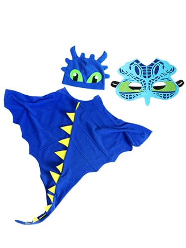 Dinosaurier-Umhang, Dinosaurier-Umhang, Halloween, Kinder-Drachen-Kostüm, Verkleidung mit Maske, Hut, T-Rex, Karneval, Party, Verkleidung für Halloween, 3-teilig Dinosaurier-Umhang, Dinosaurier-Umhang, Halloween, Kinder-Drachen-Kostüm, Verkleidung mit Maske, Hut, T-Rex, Karneval, Party, Verkleidung für Halloween, 3-teilig von Jackolume