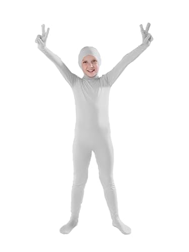 Ganzkörperanzug für Kinder, offenes Gesicht, dehnbares Kostüm, Zentai-Overall, Unisex, Jungen, Mädchen, Tanzkleidung, Einteiler, Bodysuits für Halloween, Cosplay, Grau Ganzkörperanzug für Kinder, offenes Gesicht, dehnbares Kostüm, Zentai-Overall, Unisex, Jungen, Mädchen, Tanzkleidung, Einteiler, Bodysuits für Halloween, Cosplay, Grau von Jackolume