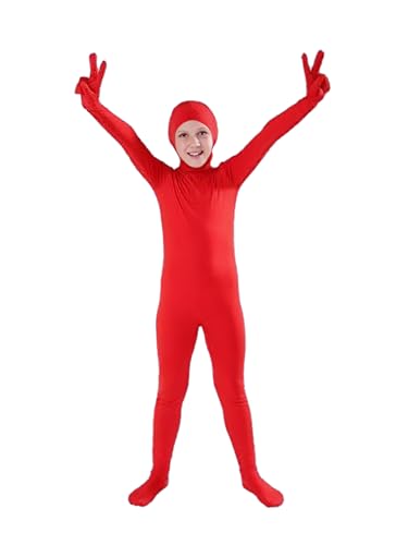 Ganzkörperanzug für Kinder, offenes Gesicht, dehnbares Kostüm, Zentai-Overall, Unisex, Jungen, Mädchen, Tanzkleidung, Einteiler, Bodysuits für Halloween, Cosplay, Rot Ganzkörperanzug für Kinder, offenes Gesicht, dehnbares Kostüm, Zentai-Overall, Unisex, Jungen, Mädchen, Tanzkleidung, Einteiler, Bodysuits für Halloween, Cosplay, Rot von Jackolume