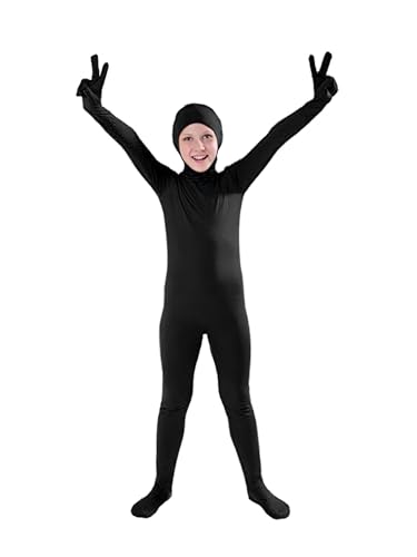 Ganzkörperanzug für Kinder, offenes Gesicht, dehnbares Kostüm, Zentai-Overall, Unisex, Jungen, Mädchen, Tanzkleidung, Einteiler, Bodysuits für Halloween, Cosplay, Schwarz Ganzkörperanzug für Kinder, offenes Gesicht, dehnbares Kostüm, Zentai-Overall, Unisex, Jungen, Mädchen, Tanzkleidung, Einteiler, Bodysuits für Halloween, Cosplay, Schwarz von Jackolume