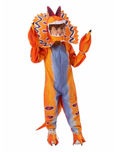 Jackolume Dinosaurier-Kostüm für Kinder, Dilophosaurus-Kostüm, T-Rex-Outfits, grüner Dino-Overall für Kinder, Halloween, Jungen, Mädchen, Drachenhaube, Schwanz, Verkleidung, Cosplay-Party Jackolume Dinosaurier-Kostüm für Kinder, Dilophosaurus-Kostüm, T-Rex-Outfits, grüner Dino-Overall für Kinder, Halloween, Jungen, Mädchen, Drachenhaube, Schwanz, Verkleidung, Cosplay-Party von Jackolume