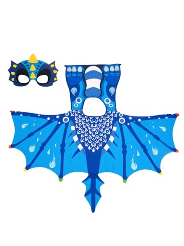 Jackolume Dinosaurier-Kostüm für Kinder, Jungen, Mädchen, T-Rex-Flügel, Umhang und Masken, Halloween, Geburtstag, Karneval, Cosplay, Zubehör, Tier-Dinosaurier-König, Kostüm-Outfit Jackolume Dinosaurier-Kostüm für Kinder, Jungen, Mädchen, T-Rex-Flügel, Umhang und Masken, Halloween, Geburtstag, Karneval, Cosplay, Zubehör, Tier-Dinosaurier-König, Kostüm-Outfit von Jackolume