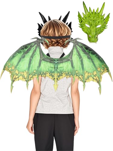 Jackolume Drachen-Kostüm-Zubehör für Kinder – Drachenflügel, Schwanz und Maske, Halloween-Dinosaurier-Nacht, Fury-Flügel, Cosplay-Requisiten, Party-Verkleiden für Jungen und Mädchen Jackolume Drachen-Kostüm-Zubehör für Kinder – Drachenflügel, Schwanz und Maske, Halloween-Dinosaurier-Nacht, Fury-Flügel, Cosplay-Requisiten, Party-Verkleiden für Jungen und Mädchen von Jackolume