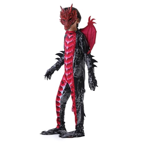 Jackolume Drachen-Kostüm für Kinder, mit Drachenflügeln, Schwanz, Handschuhen und Maske, für Jungen und Mädchen, Flame-Drache, Dinosaurier-Kostüm, Cosplay-Kostüm Jackolume Drachen-Kostüm für Kinder, mit Drachenflügeln, Schwanz, Handschuhen und Maske, für Jungen und Mädchen, Flame-Drache, Dinosaurier-Kostüm, Cosplay-Kostüm von Jackolume