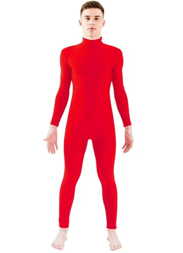 Jackolume Ganzkörperanzug für Herren und Damen, dehnbares Kostüm, Unisex, Erwachsene, Kinder, Zentai-Overall, langärmelig, Einteiler, Bodysuits ohne Kapuze, Füße, Hände für Halloween, Cosplay, Rot Jackolume Ganzkörperanzug für Herren und Damen, dehnbares Kostüm, Unisex, Erwachsene, Kinder, Zentai-Overall, langärmelig, Einteiler, Bodysuits ohne Kapuze, Füße, Hände für Halloween, Cosplay, Rot von Jackolume