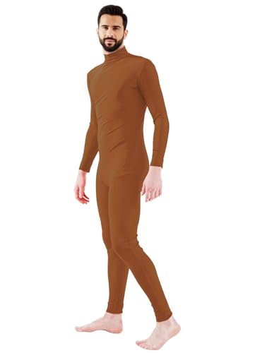 Jackolume Ganzkörperanzug für Herren und Damen, dehnbares Kostüm, Unisex, Erwachsene, Kinder, Zentai-Overall, langärmelig, Einteiler, Bodysuits ohne Kapuze, Füße, Hände für Halloween, Cosplay, Braun Jackolume Ganzkörperanzug für Herren und Damen, dehnbares Kostüm, Unisex, Erwachsene, Kinder, Zentai-Overall, langärmelig, Einteiler, Bodysuits ohne Kapuze, Füße, Hände für Halloween, Cosplay, Braun von Jackolume